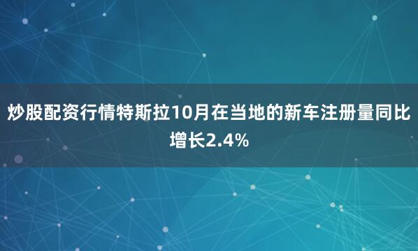 炒股配资行情特斯拉10月在当地的新车注册量同比增长2.4%